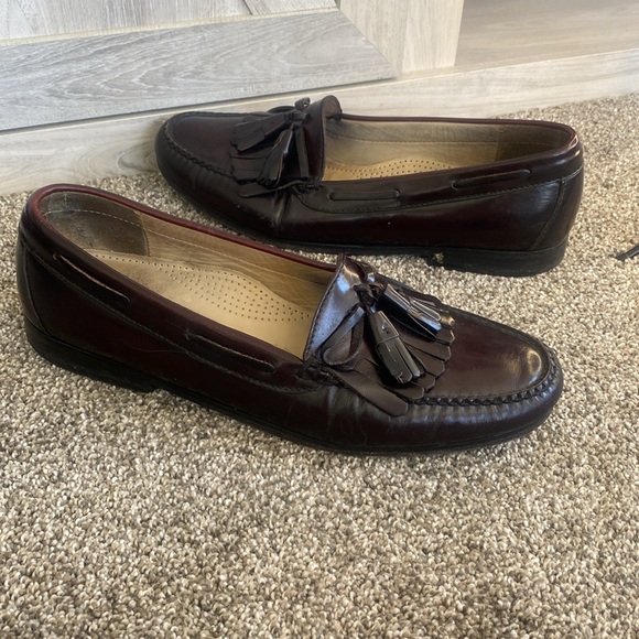 Cole Haan Mens Pinch Shawl Bow II Leather Loafer Shoes SIZE 11.5 D - BURGUNDY - Picture 3 of 9